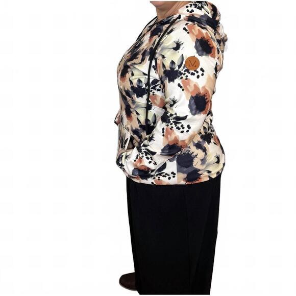 NEW MICHELLE MAE soft halfzip hoodie in beige - Picture 6 of 6